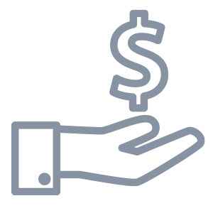 icon of a hand with money